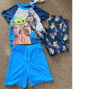 Boys Star Wars Pajamas 6 Mandalorian Short Sleeve Shirt, Shorts & Pants Summer